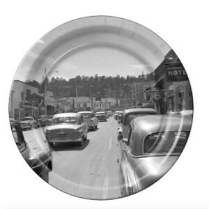 1950's Downton Estes Park Colorado Old Cars 8 Pack Vintage Round Paper Plates